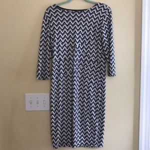 Navy and White Chevron Dress XL